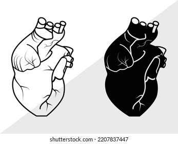 Ilustración de vectores imprimibles de SVG de corazón realista