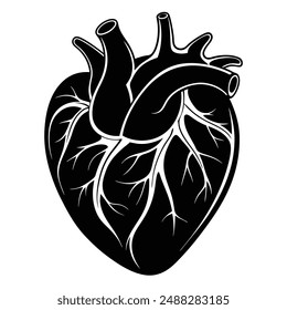 Realistic heart vector outline 2