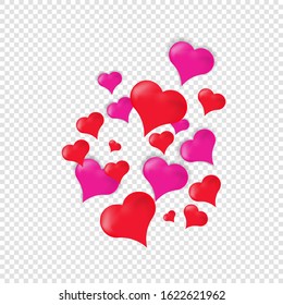 Realistic hearts pink and red, items for Valentine's Day cards, isolated items for your design, banner, poster