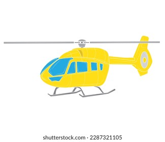 Realistic Helicopter isolated on white background. Vector illustration