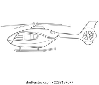 Realistic Helicopter isolated on white background. Vector illustration