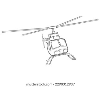 Realistic Helicopter isolated on white background. Vector illustration