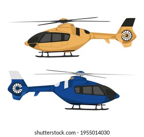 realistic helicopter vector art illustration side view