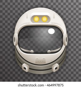 Realistic Helmet Cosmonaut Astronaut Spaceman Tantamareska Poster Transperent Glass Background Icon Template Mock Up Design Vector Illustration