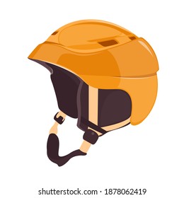 Realistic helmet for winter sport. Snowboard equipment icons. Extreme winter sports. A set of equipment for winter sports on white background. Vector illustration