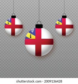 Bandera de hierba realista con globos de luz voladores. Elementos decorativos para las fiestas nacionales.