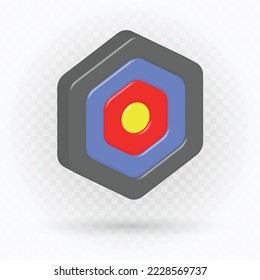 Realistic hexagon arrow board, goals arrow board.