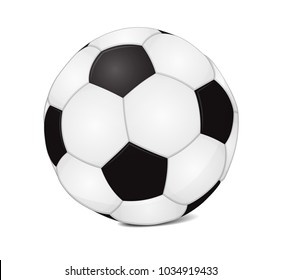 Realistic, high detail vector soccer ball with shadow.