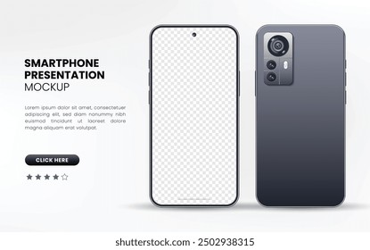 Realistic high quality smartphone mockup mobile phone frame different angle smartphone presentation. Mobile phone frame blank display with isolated on white background.