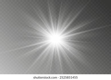 Realistic Highlights: Glowing Effects and Sunlight Reflection on Transparent Background
