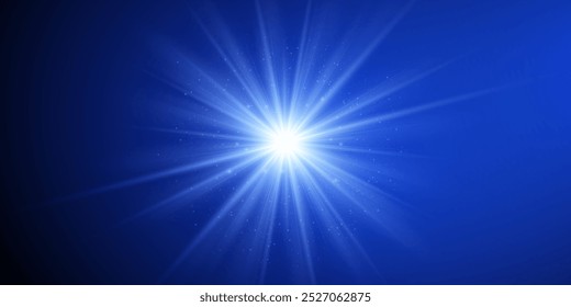 Aspectos destacados realistas: Efectos brillantes y reflejo de la luz del sol sobre fondo transparente