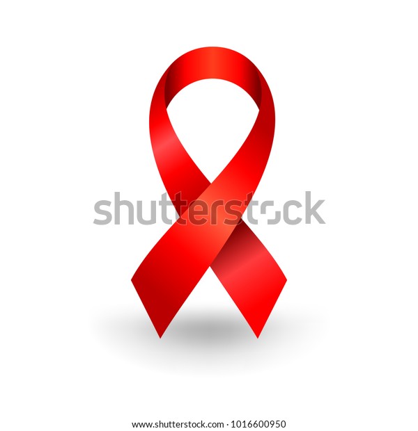 Realistic Hiv Aids Red Ribbon Symbol Stock Vector (Royalty Free ...