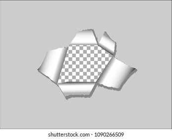 Realistic hole in paper