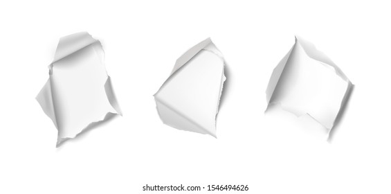 Realistic hole in paper. Vector illustration element ready for your design.	EPS10.