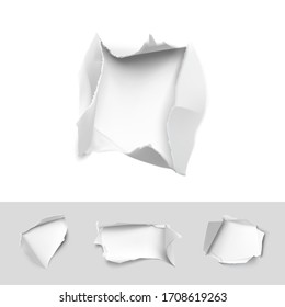 Realistic hole in paper. Vector illustration element ready for your design.EPS10.	