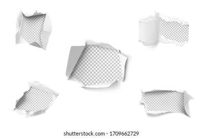 Realistic hole in paper. Vector illustration element ready for your design.EPS10.	