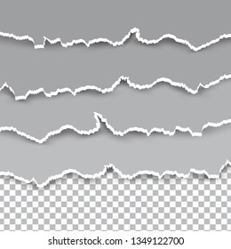 Realistic hole torn in paper with shadows isolated on transparent. Vector background