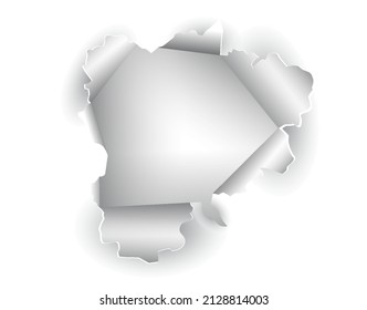 realistic holes torn in paper or hole torn sheet paper on white background or ripped paper isolated