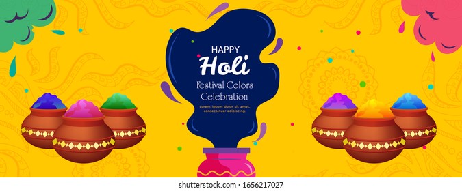 Realistic Holi Festival Banner Theme