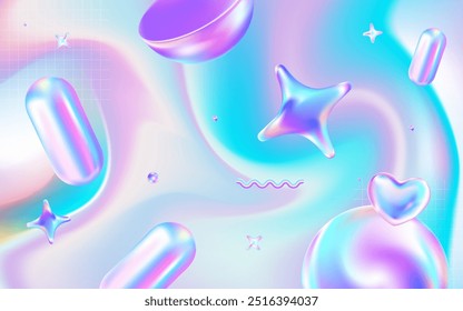 Realistic holographic style background composition