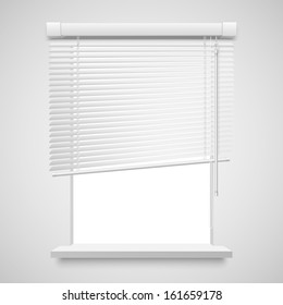 Realistic home related blinds vector illustration isolated on white.