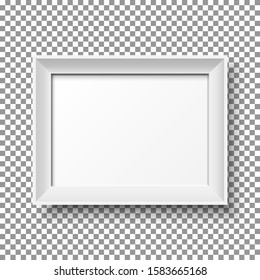 Realistic horizontal picture frame isolated on transparent background.