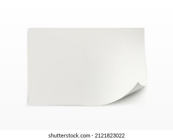 Realistic Horizontal Sheet Of Paper A4 Size Isolated On White. EPS10 Vector