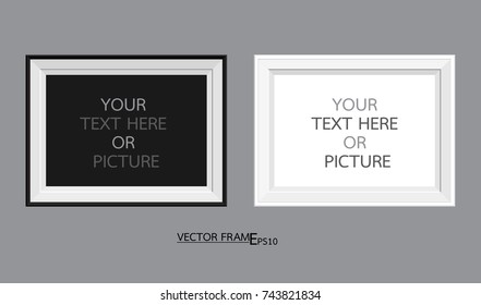 Realistic horizontal wall mount hanging on a gray background. Perfect for your presentations as both text and photos. Vector illustrations