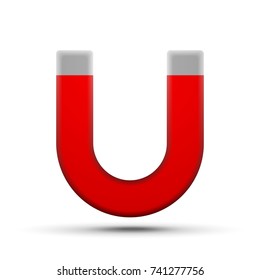 realistic horseshoe magnet Vector illustration