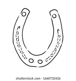 realistic horseshoe, vector sketch illustration 