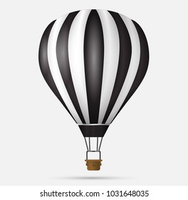 Realistic Hot Air Balloon Black Color Stock Vector (Royalty Free ...