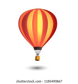 Realistic Hot Air Balloon isolated white background 