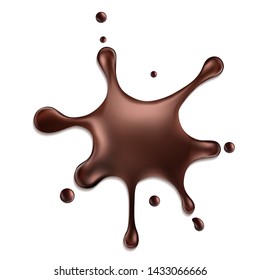 Realistic hot chocolate splashes isolated