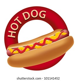 Realistic hot dog vector illustration