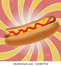Realistic hot dog vector illustration