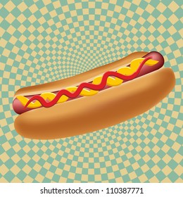 Realistic hot dog vector illustration