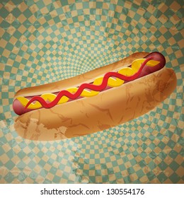 Realistic hot dog vector illustration