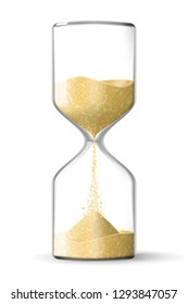 Realistic hourglass clock