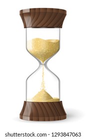 Realistic hourglass clock