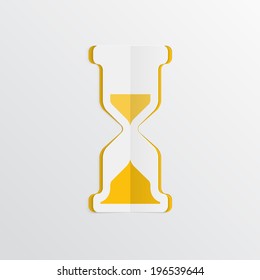 Realistic hourglass design element.