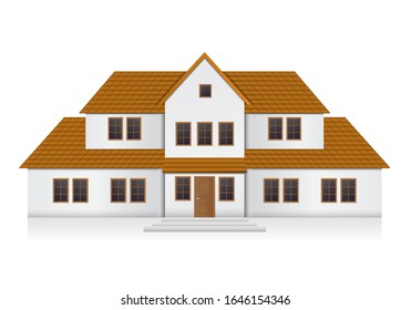 Vista frontal de la Casa Realista. Ilustración vectorial.