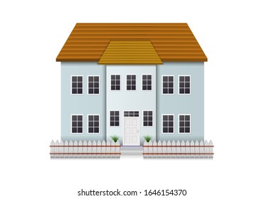 Vista frontal de la Casa Realista. Ilustración vectorial.