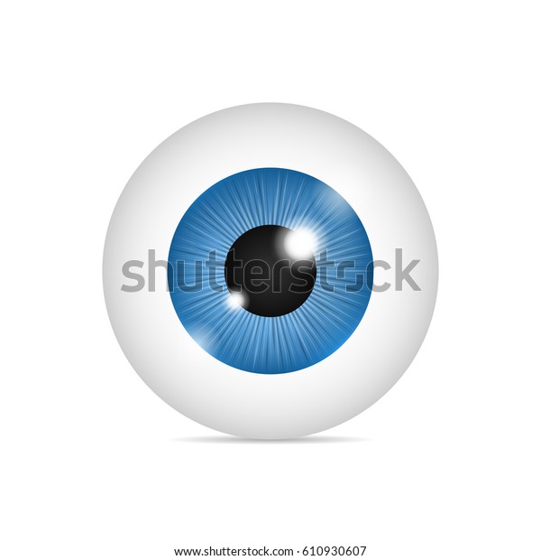 Realistic Human Eyeball Blue Eye On Stock Vector (Royalty Free) 610930607