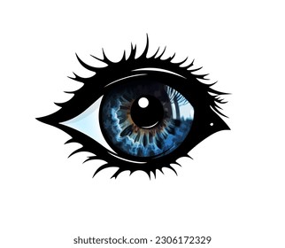 Realistic human eyeball. eye object. Vector illustration