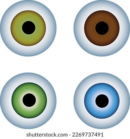 Realistic human eyeball. The retina is the foreground. Vector illustration.