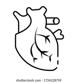 Dibujo de vectores de corazón humanos realistas