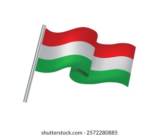 Realistic Hungary Waving Flag Vector