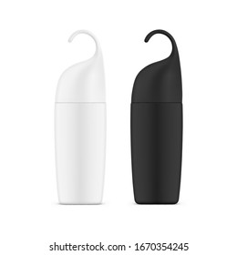 Realistic hygiene bottle template with dispenser. 3d container design for liquid soap. Vector jar for lotion or cream, shampoo or shave foam, mousse product. Skin and face, body care. Beauty tube