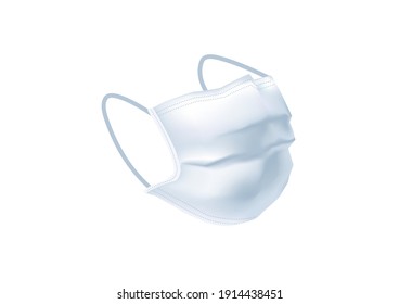 realistic hygienic blue mask vectors for covid19 on white background ep26