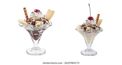Realistic ice cream cone png vector featuring creamy chocolate ice cream with chocolate drizzle in a crunchy waffle cone. Great for food-related branding, menu designs, and dessert promotions.